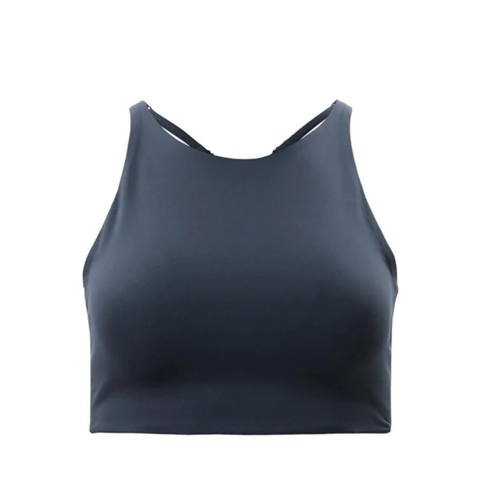girlfriend collective Topanga Halter Bra — midnight